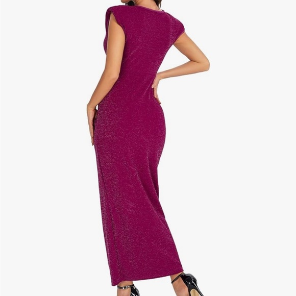 Sparkly shoulder pad maxi dress - Picture 2 of 8